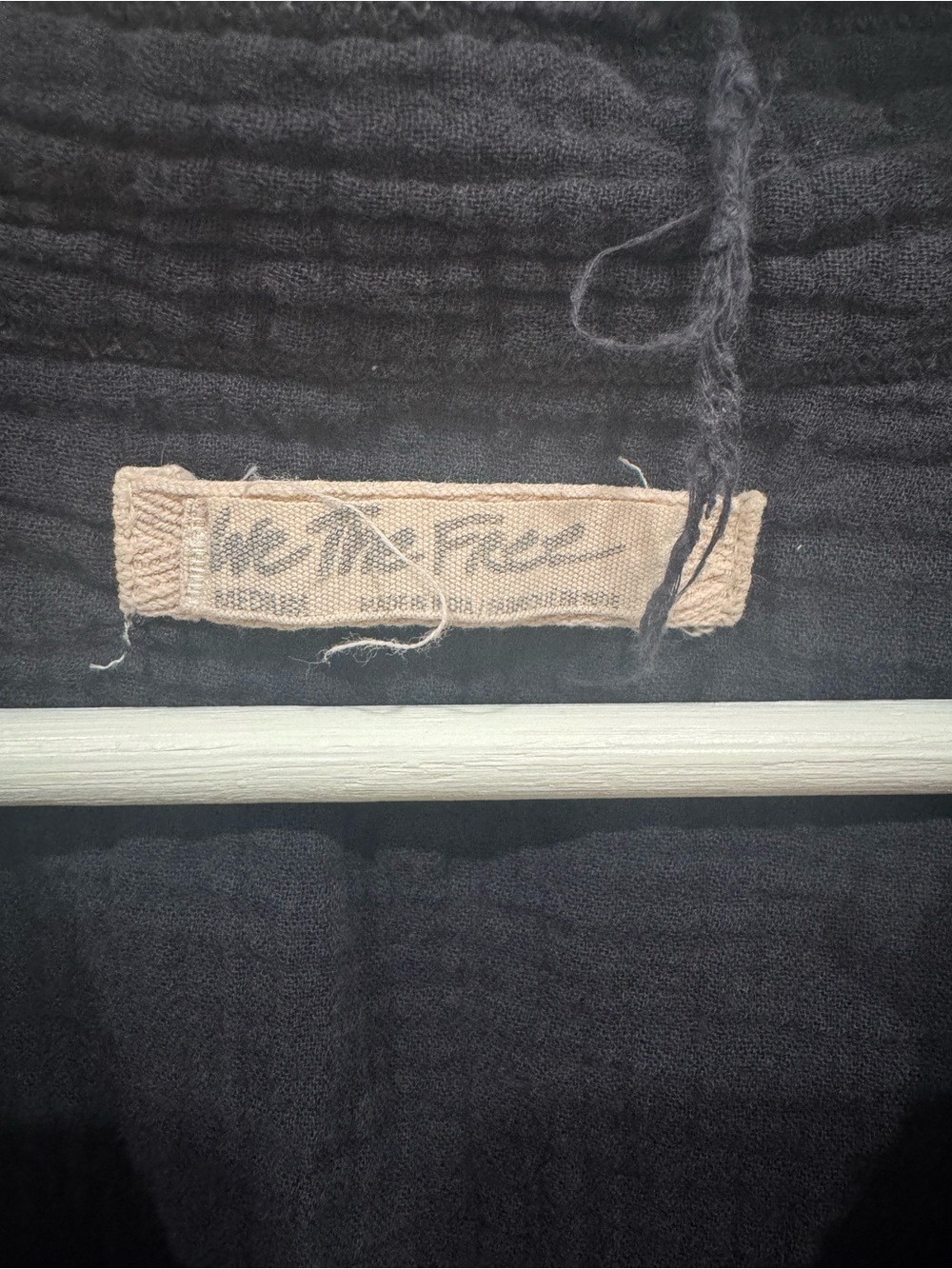 Free People Black Button-Front Gauze Shirt - Picture 2 of 4
